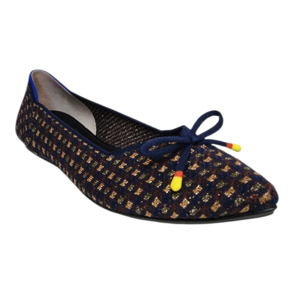 NEW Rothy's Evening The Bow Metallic Knit Pointed Toe Ballet Flat Size 8